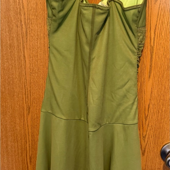 dark green club dress Vintage Chiffon Detail City Triangles Maxi Dress